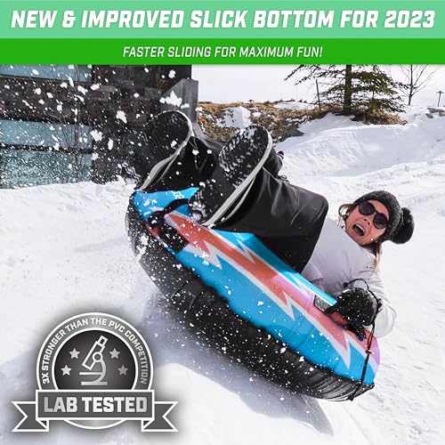 GoSports 44 in Heavy-Duty Winter Snow Tube with Premium Canvas Cover - Commercial Grade Sled - Choose Your Style