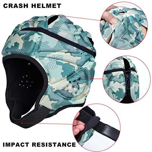 DGXINJUN Soft Shell Protective Headgear 7 V 7 Rugby Headguards Padding Padded Helmet Goalkeeper Adjustable Soccer Goalie Helmet Support Rugby Flag Football Helmet Youth Kids Adults