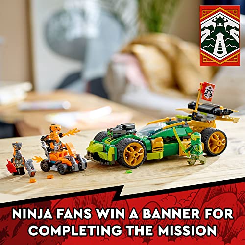 LEGO NINJAGO Lloyd’s Race Car EVO, 71763 Toys for Kids 6 Plus Years Old with Quad Bike, Cobra & Python Snake Figures, Collectible Mission Banner Set
