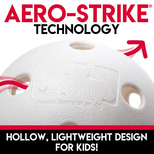 Franklin Sports Plastic Baseballs - MLB - Includes 8 Balls for Batting Practice or Backyard Baseball Play - Replacement Balls – 70mm Official Baseball Size - White