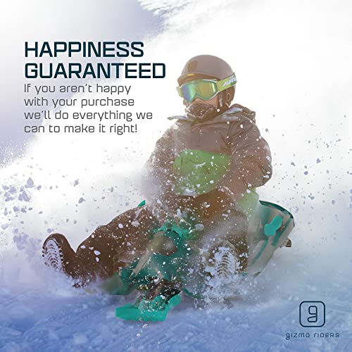 Gizmo Riders Nebula Snow Sleds for Kids - Toboggan Sled, Durable Plastic Sleds, Tow Strap, Pull Up Brakes, Steering Wheel, Lightweight, Outdoor Toys, Snow Toys, Ages 3+, 110 lbs