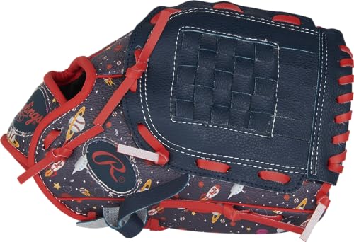 Rawlings | PLAYERS SERIES Youth Baseball Glove | Right Hand Throw | 10" - Basket Web | Navy/Space