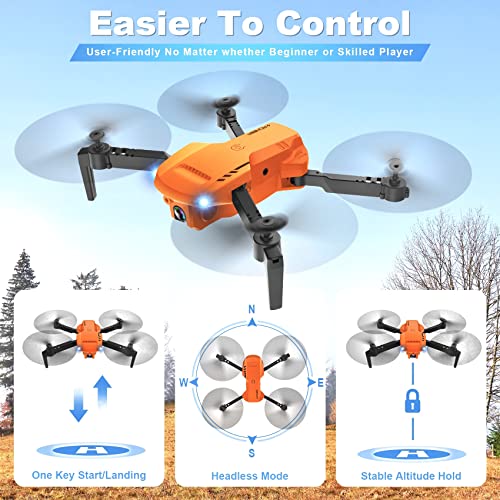 RADCLO Drones for Kids and Adults - Drone with camera 1080P HD, FPV Foldable Drone with Carrying Case, 2 Batteries, 90° Adjustable Lens, One Key Take Off/Land, Altitude Hold, 360° Flip, Toys Gifts