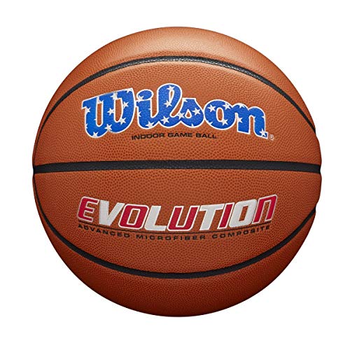 WILSON Evolution Indoor Game Basketball - USA, Size 7 - 29.5"
