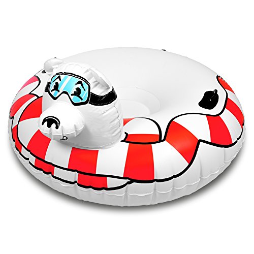 GoFloats Winter Snow Tube - Inflatable Sled for Kids and Adults (Choose From Unicorn, Disney's Frozen, Ice Dragon, Polar Bear, Penguin, Flamingo)
