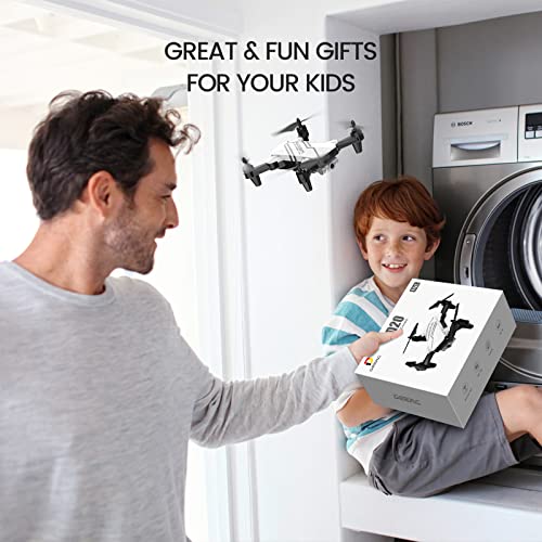 DEERC D20 Mini Drone with Camera for Kids, Remote Control Toys Gifts for Boys Girls with Voice Control, Gestures Selfie, Altitude Hold, Gravity Control, One Key Start, 3D Flips 2 Batteries, White