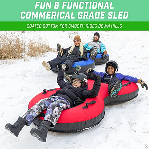 GoSports Heavy Duty 2 Person Winter Snow Tube with Premium Canvas Cover - America, Blue, Red or Retro