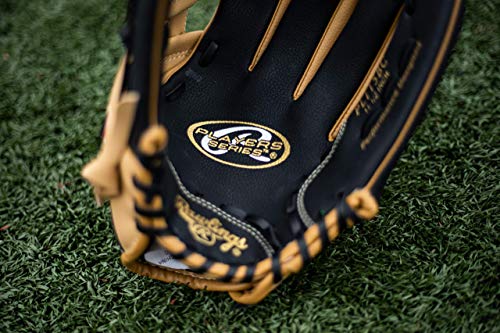 Rawlings | PLAYERS Series T-Ball & Youth Baseball Glove | Left Hand Throw | 11.5" | Camel/Black