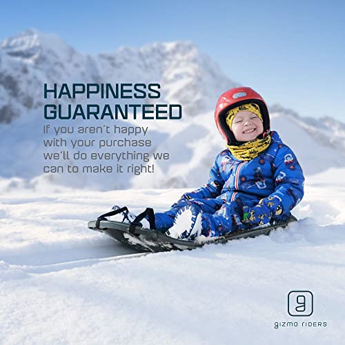 Gizmo Riders Tron Snow Sleds for Kids - Toboggan Sled, Bobsled, Durable Plastic Sled with Hand Brakes, Tow Strap, Anti-Slip Seat, Lightweight, Outdoor Toys, Snow Toys, Ages 3+, Up to 120 lbs