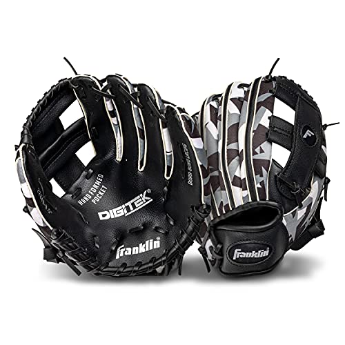 Franklin Sports Kids Baseball Gloves - RTP Youth Teeball Glove + Ball Set - Boys + Girls Mitt Set - Kids + Toddlers - Right Hand Throw - Black - 9.5"