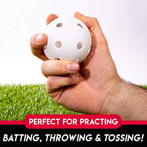 Franklin Sports Plastic Baseballs - MLB - Includes 8 Balls for Batting Practice or Backyard Baseball Play - Replacement Balls – 70mm Official Baseball Size - White