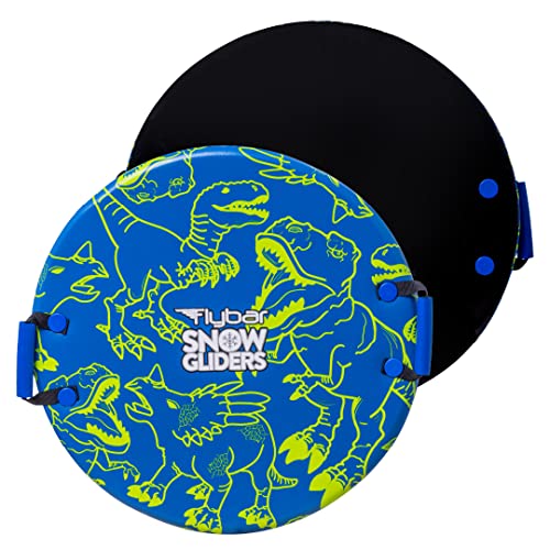 Flybar Snow Sled for Kids - Foam Saucer Disc Sled, Ages 6+, Easy Grip Handles, Durable with Slick Bottom & PE Core Build, Lightweight Sleds for Kids, Snow Toys for Kids Outdoor, Up to 110 lbs, 26"