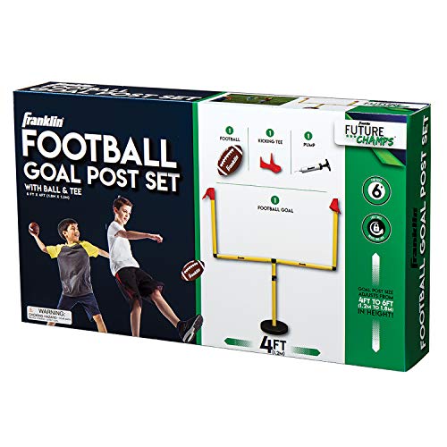Franklin Sports Youth Football Goal-Post Set — Kids’ Football Goal Post with Mini Football — Fun Football Goal for All Ages — Easy Assembly — Adjustable Height — Weighted Base