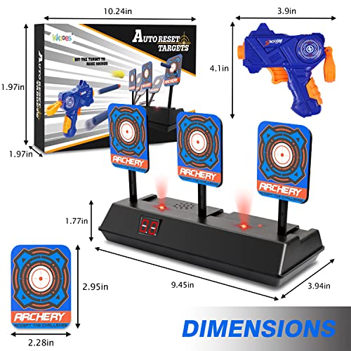KKONES Electric Scoring Auto Reset Shooting Digital Target with Foam Dart Toy Gun for Nerf Guns Shooting Target,Shooting Toys for Age of 3 4 5 6+ Years Old Kid Boys Girls