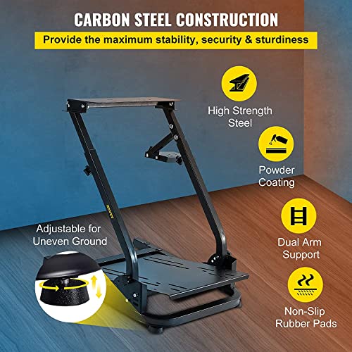 VEVOR G920 Racing Steering Shifter Mount fit for Logitech G27 G25 G29 Gaming Stand Wheel Pedals NOT Included, Black