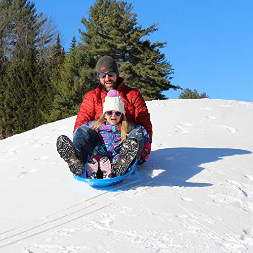 Flexible Flyer Lightning Snow Sleds for Kids & Adults. Plastic Toboggan Sand Slider 48” 3-Pack, blue/green/orange (648-3PK)