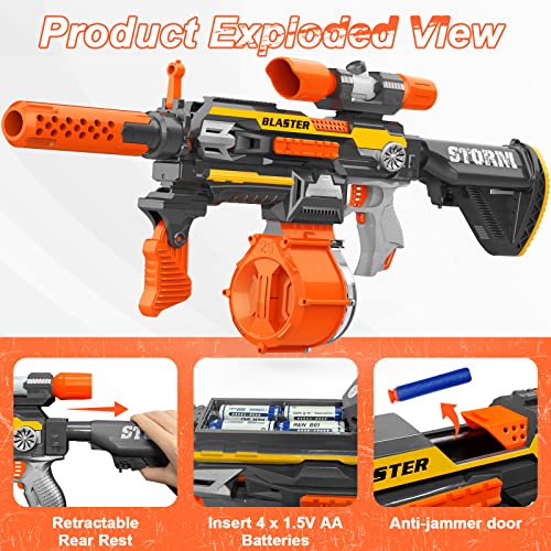 Xmifer Toy Guns Electric Machine Gun for Nerf Guns Automatic, Nerf Guns Sniper with Scope, 2 Magazines Tactical Vest Kit with 100 Darts, Nerf Guns for Kids Ages 8-12 Toy Gifts for Birthday Christmas
