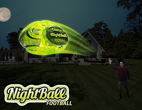 Tangle NightBall Glow in the Dark Light Up LED Football, Green with Blue