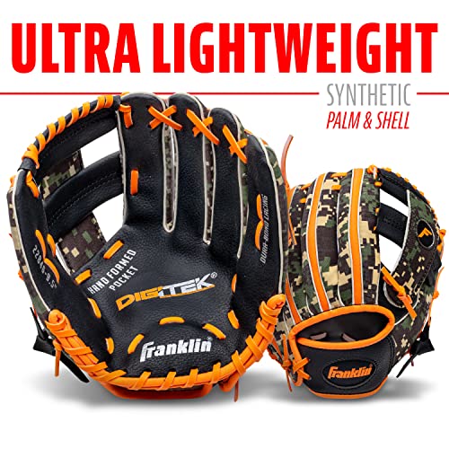 Franklin Sports Kids Baseball + Teeball Glove + Ball Set - RTP Youth Baseball Glove + Foam Ball - Boys + Girls - Orange - Right Hand Throw - 9.5"