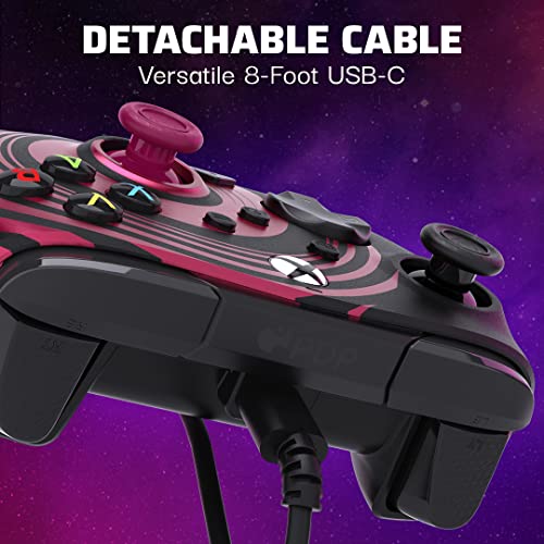 PDP Gaming REMATCH Advanced Wired Controller Licensed for Xbox Series X|S/Xbox One/PC, Customizable, App Supported - Ruby Swirl (Amazon Exclusive)