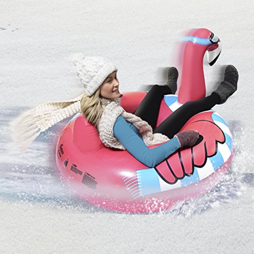 GoFloats Winter Snow Tube - Inflatable Sled for Kids and Adults (Choose from Unicorn, Disney's Frozen, Ice Dragon, Polar Bear, Penguin, Flamingo)