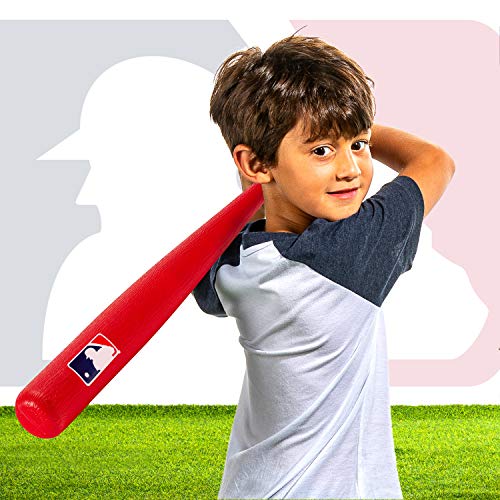Franklin Sports Plastic Baseball Bat + Ball Set - MLB Kids Plastic Bats - Lightweight Kids Bat + Plastic Baseball Set - 30" Youth Baseball Bat - Red