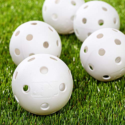 Franklin Sports Plastic Baseballs - MLB - Includes 8 Balls for Batting Practice or Backyard Baseball Play - Replacement Balls – 70mm Official Baseball Size - White