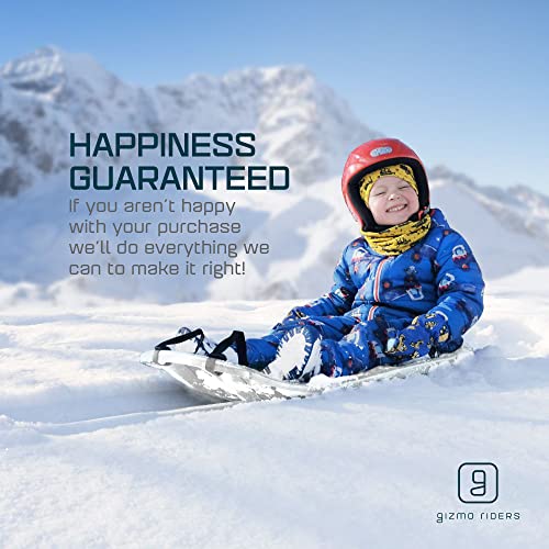 Gizmo Riders Tron Snow Sleds for Kids - Toboggan Sled, Bobsled, Durable Plastic Sled with Hand Brakes, Tow Strap, Anti-Slip Seat, Lightweight, Outdoor Toys, Snow Toys, Ages 3+, Up to 120 lbs