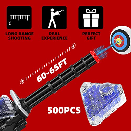 edifying Gel Ball Blaster, Electric Splatter Ball with 30,000 Water Beads,Large Capacity Gatling M134 for Outdoor Backyard Team Games, Boys and Girls for Age 12+(Big Black)