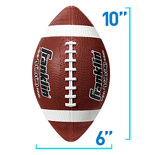 Franklin Sports Junior/Youth Football - Grip-Rite 100 - Kids Junior Size - Durable Outdoor Rubber Football - Brown/White