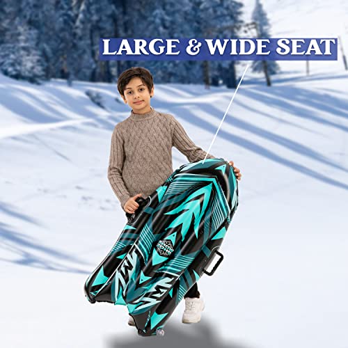 JOYIN Inflatable Snow Sleds (2 Pack), 40" Heavy Duty Snow Tube with Handles, Cold Resistant Snow Sled for Kids and Adults Winter Toys Gifts,Toboggan for Family Winter Outdoor Activities