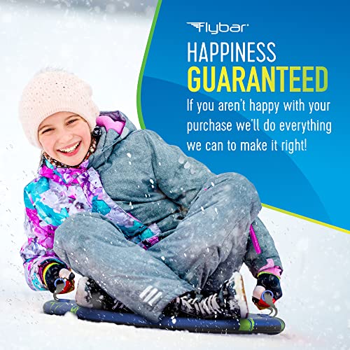 Flybar Snow Sled for Kids - Foam Saucer Disc Sled, Ages 6+, Easy Grip Handles, Durable with Slick Bottom & PE Core Build, Lightweight Sleds for Kids, Snow Toys for Kids Outdoor, Up to 110 lbs, 26"