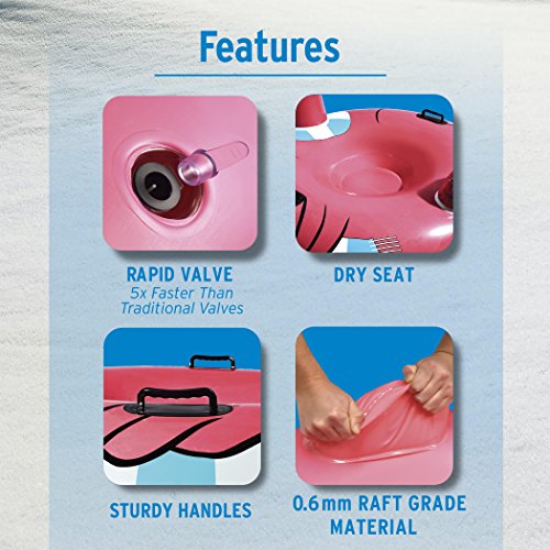 GoFloats Winter Snow Tube - Inflatable Sled for Kids and Adults (Choose from Unicorn, Disney's Frozen, Ice Dragon, Polar Bear, Penguin, Flamingo)