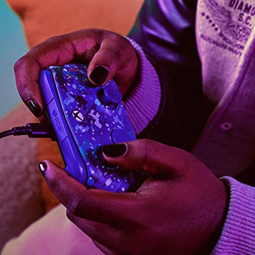 PDP Gaming REMATCH Advanced Wired Controller Licensed for Xbox Series X|S/Xbox One/PC, Customizable, App Supported - Glitch Blue (Amazon Exclusive)