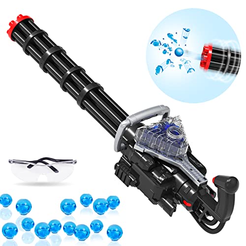 edifying Gel Ball Blaster, Electric Splatter Ball with 30,000 Water Beads,Large Capacity Gatling M134 for Outdoor Backyard Team Games, Boys and Girls for Age 12+(Big Black)
