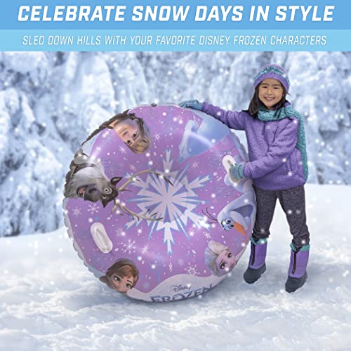 GoFloats Winter Snow Tube - Inflatable Sled for Kids and Adults (Choose from Unicorn, Disney's Frozen, Ice Dragon, Polar Bear, Penguin, Flamingo)