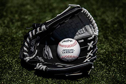 Rawlings boys 10.5" | Ages 6-8 Baseball Glove, Black/Grey, 10.5 inch US