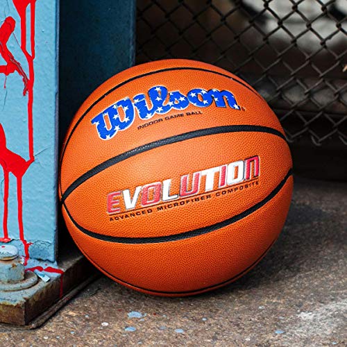 WILSON Evolution Indoor Game Basketball - USA, Size 7 - 29.5"