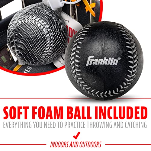 Franklin Sports Kids Baseball + Teeball Glove + Ball Set - RTP Youth Baseball Glove + Foam Ball - Boys + Girls - Orange - Right Hand Throw - 9.5"