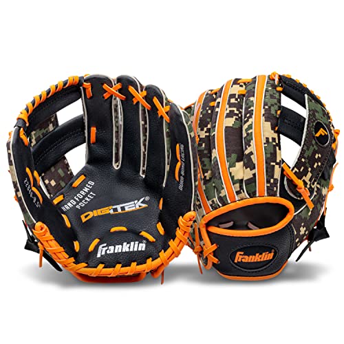 Franklin Sports Kids Baseball + Teeball Glove + Ball Set - RTP Youth Baseball Glove + Foam Ball - Boys + Girls - Orange - Right Hand Throw - 9.5"