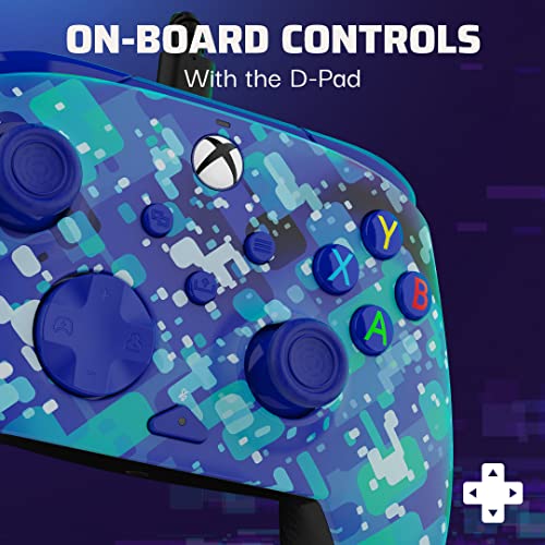 PDP Gaming REMATCH Advanced Wired Controller Licensed for Xbox Series X|S/Xbox One/PC, Customizable, App Supported - Glitch Blue (Amazon Exclusive)