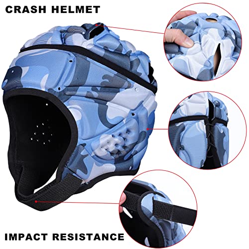 DGXINJUN Soft Shell Protective Headgear 7 V 7 Rugby Headguards Padding Padded Helmet Goalkeeper Adjustable Soccer Goalie Helmet Support Rugby Flag Football Helmet Youth Kids Adults