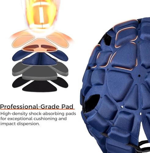 COOLOMG Soft Football Helmet 7v7 Soft Shell Rugby Flag, Padded Headgear Soccer Goalie Goalkeeper Head Protector Adjustable for Youth Kids