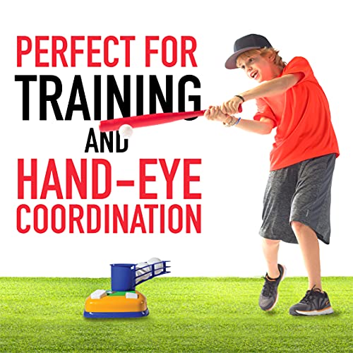 Franklin Sports Kids Teeball Tee - 2-in-1 Super Star Batter - Youth Baseball and Teeball Batting Tee + Pitching Machine - Perfect Kids + Toddlers Toy Set