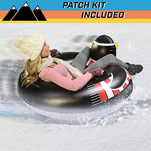 GoFloats Winter Snow Tube - Inflatable Sled for Kids and Adults (Choose from Unicorn, Disney's Frozen, Ice Dragon, Polar Bear, Penguin, Flamingo)