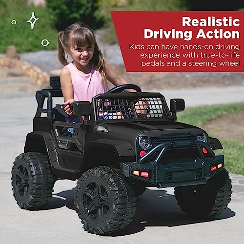 Best Choice Products 12V Kids Ride On Truck Car w/Parent Remote Control, Spring Suspension, LED Lights, AUX Port - Black