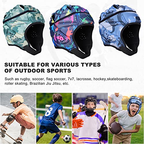 DGXINJUN Soft Shell Protective Headgear 7 V 7 Rugby Headguards Padding Padded Helmet Goalkeeper Adjustable Soccer Goalie Helmet Support Rugby Flag Football Helmet Youth Kids Adults