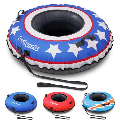 GoSports 44 in Heavy-Duty Winter Snow Tube with Premium Canvas Cover - Commercial Grade Sled - Choose Your Style