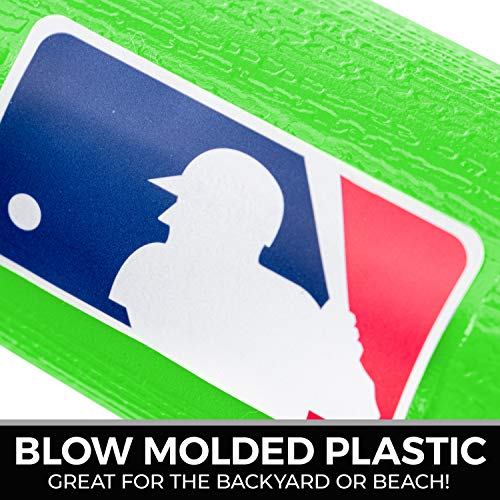 Franklin Sports Plastic Baseball Bat and Ball Set - MLB Kids Plastic Bats - Lightweight Kids Bat + Plastic Baseball Set - 30" Youth Baseball Bat - Green