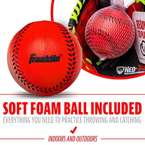 Franklin Sports Kids Baseball Glove - NeoGrip Boys + Girls Youth Tball Glove - Toddler Teeball + Baseball Mitt - Right Hand Throw - Red - 9.0"